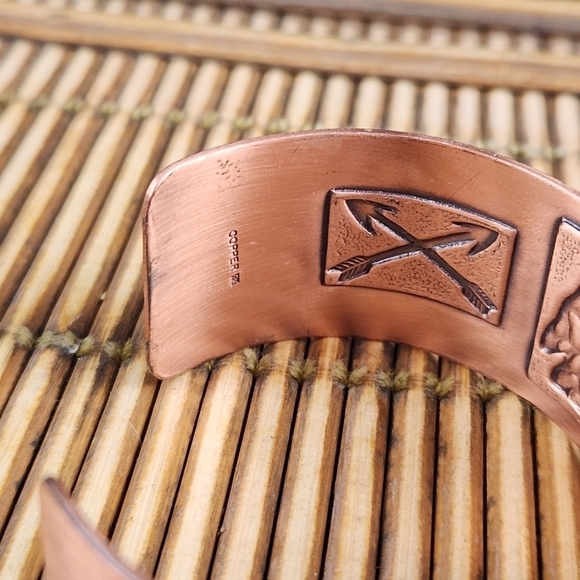Vintage Bracelet - Copper Cuff Bracelet, Storyteller Bracelet - Picture 5 of 8